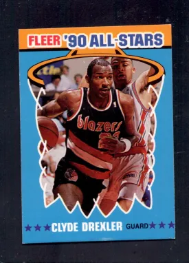 1990-91 Fleer #11 Clyde Drexler Portland Trail Blazers All-Star Basketball Cards