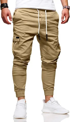 BUXKR Mens Cargo Pants Casual Hiking Pants Workout Joggers Sweatpants for Men