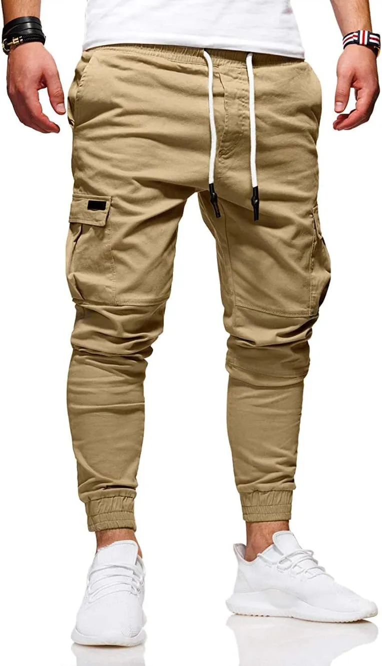 BUXKR Mens Cargo Pants Casual Hiking Pants Workout Joggers Sweatpants for Men