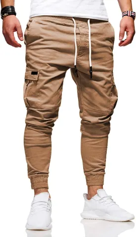 BUXKR Mens Cargo Pants Casual Hiking Pants Workout Joggers Sweatpants for Men