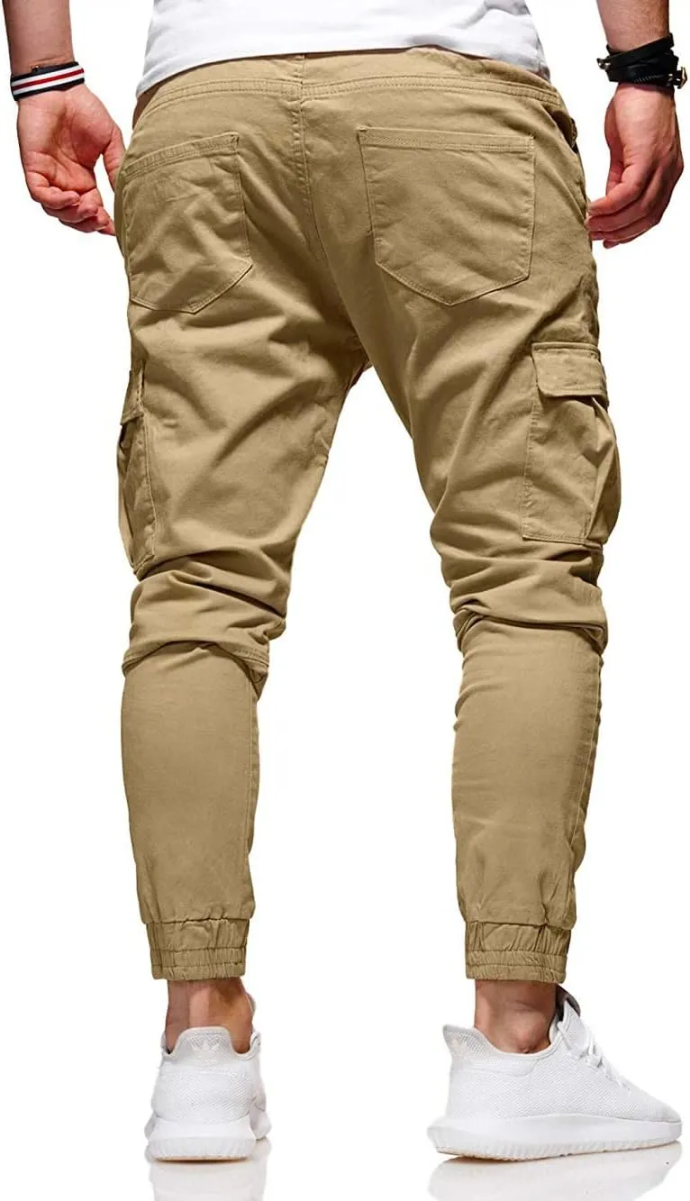 BUXKR Mens Cargo Pants Casual Hiking Pants Workout Joggers Sweatpants for Men