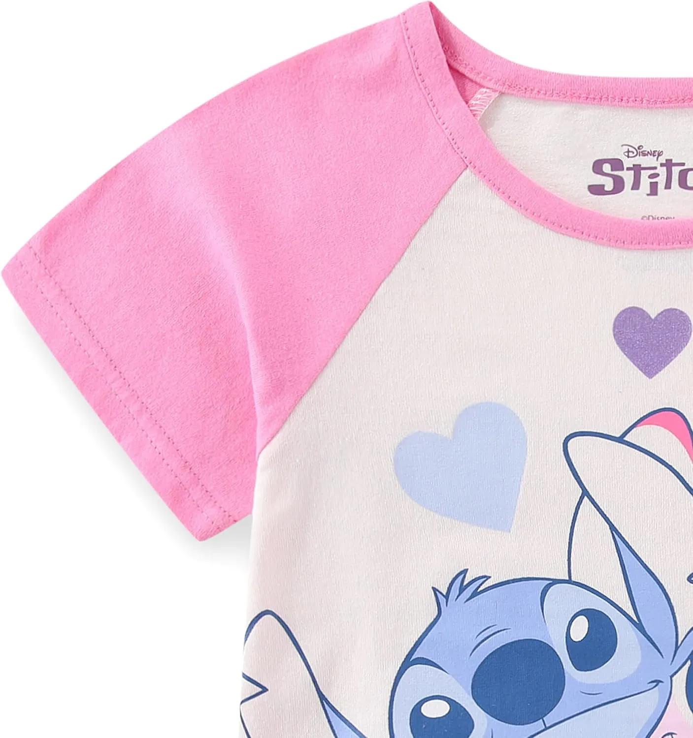 Disney Lilo & Stitch Girls Short Sleeve T-Shirt and French Terry Shorts Set for Big Kids
