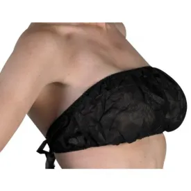 Essenavita 50 Disposable Strapless Bra's with String Tie in Black soft fabric