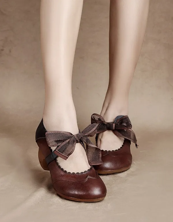 Handmade Vintage Elegant Chunky Heels