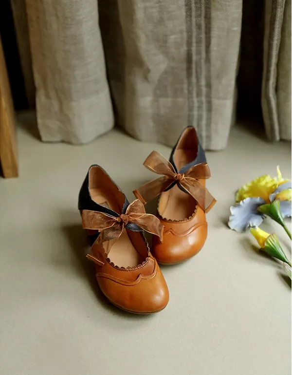 Handmade Vintage Elegant Chunky Heels