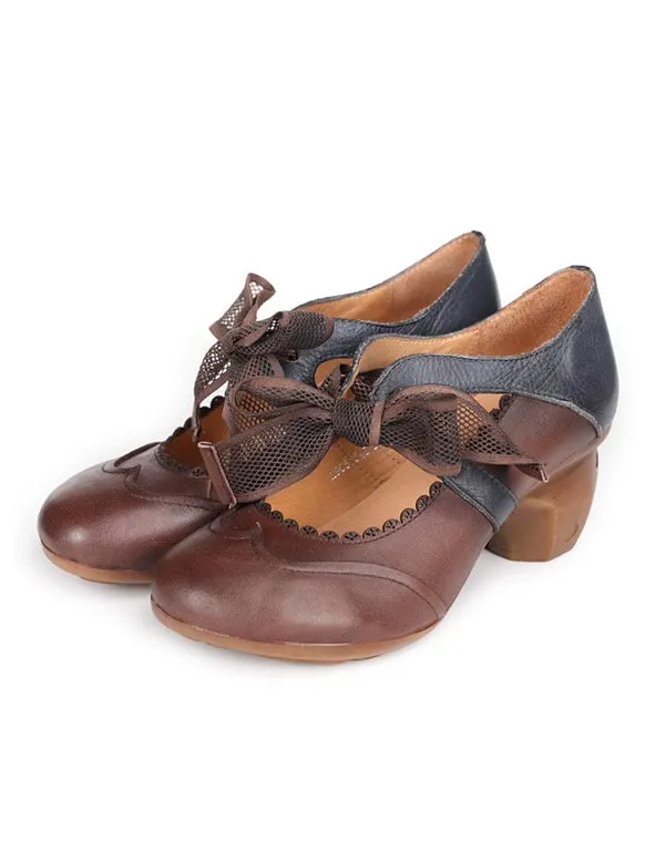 Handmade Vintage Elegant Chunky Heels