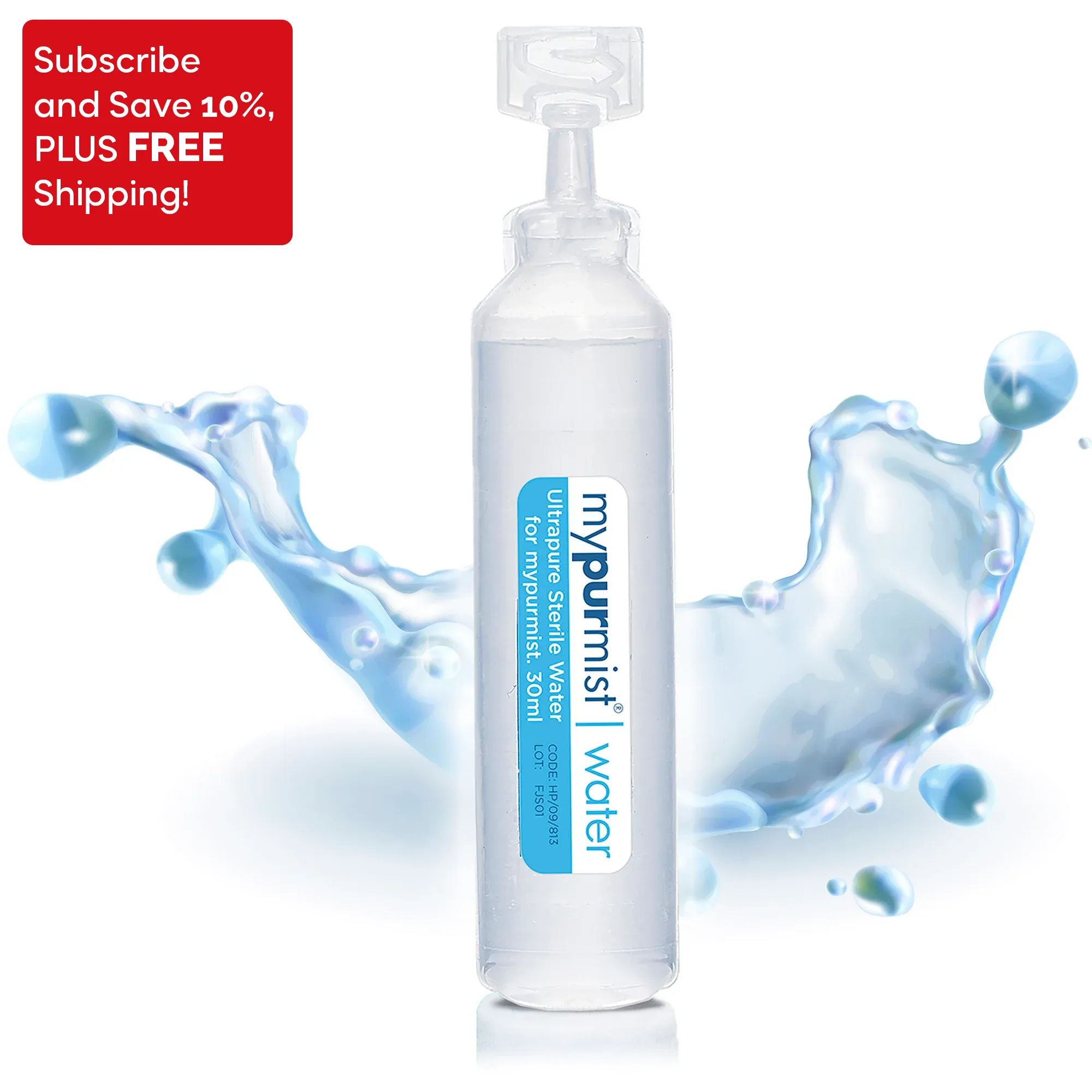 Mypurmist® Ultrapure Sterile Water - 20 refills | 100 sessions - Add to Device Purchase