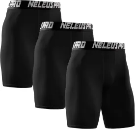 NELEUS Men's 3 Pack Performance Compression Shorts