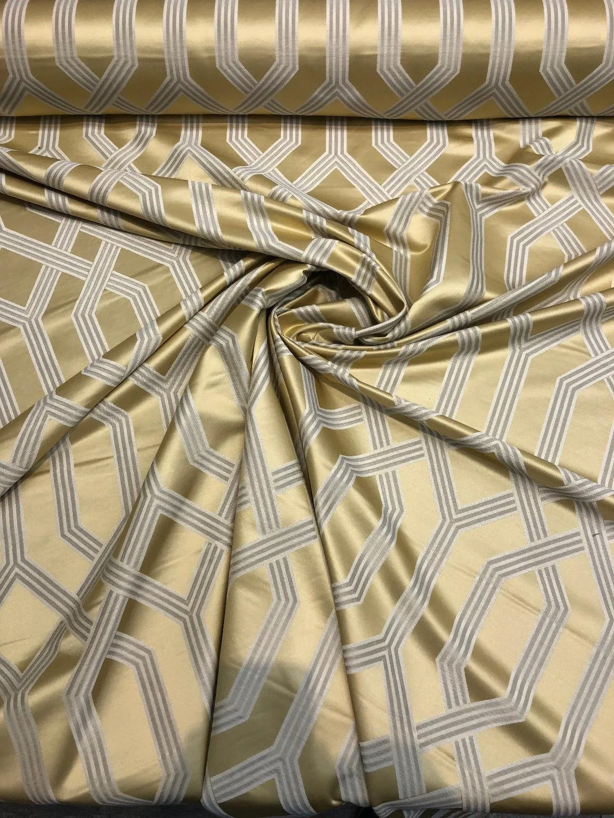 P/Kaufmann Theorem Sunglow Gold latticework Fabric by the yard 57''