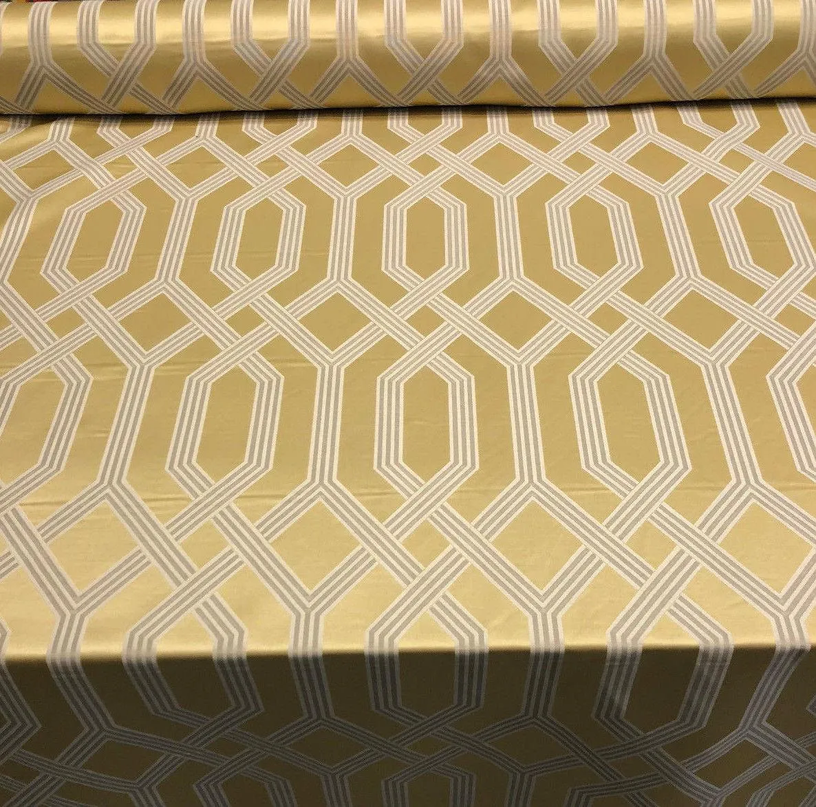 P/Kaufmann Theorem Sunglow Gold latticework Fabric by the yard 57''