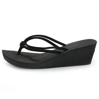 Pu Rubber Slip-on Casual Plain Fashion Sandals Shoes Beach Flat Wedge Flip Flops Lady Slippers Women 2017 summer style