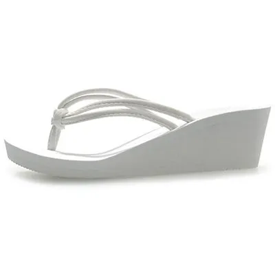Pu Rubber Slip-on Casual Plain Fashion Sandals Shoes Beach Flat Wedge Flip Flops Lady Slippers Women 2017 summer style