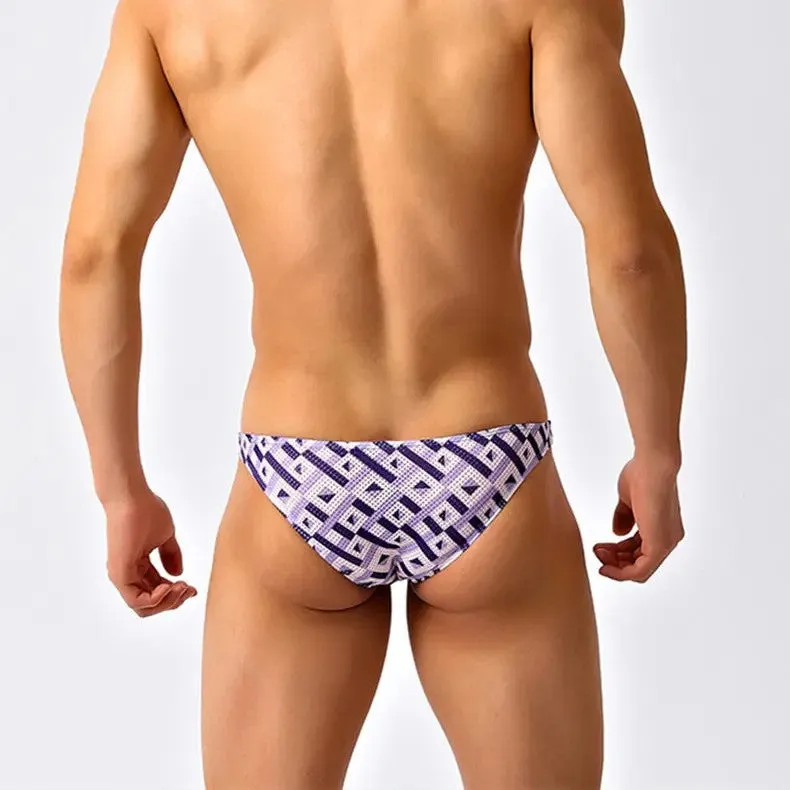 Purple Mesh Low Cut Swim Brief