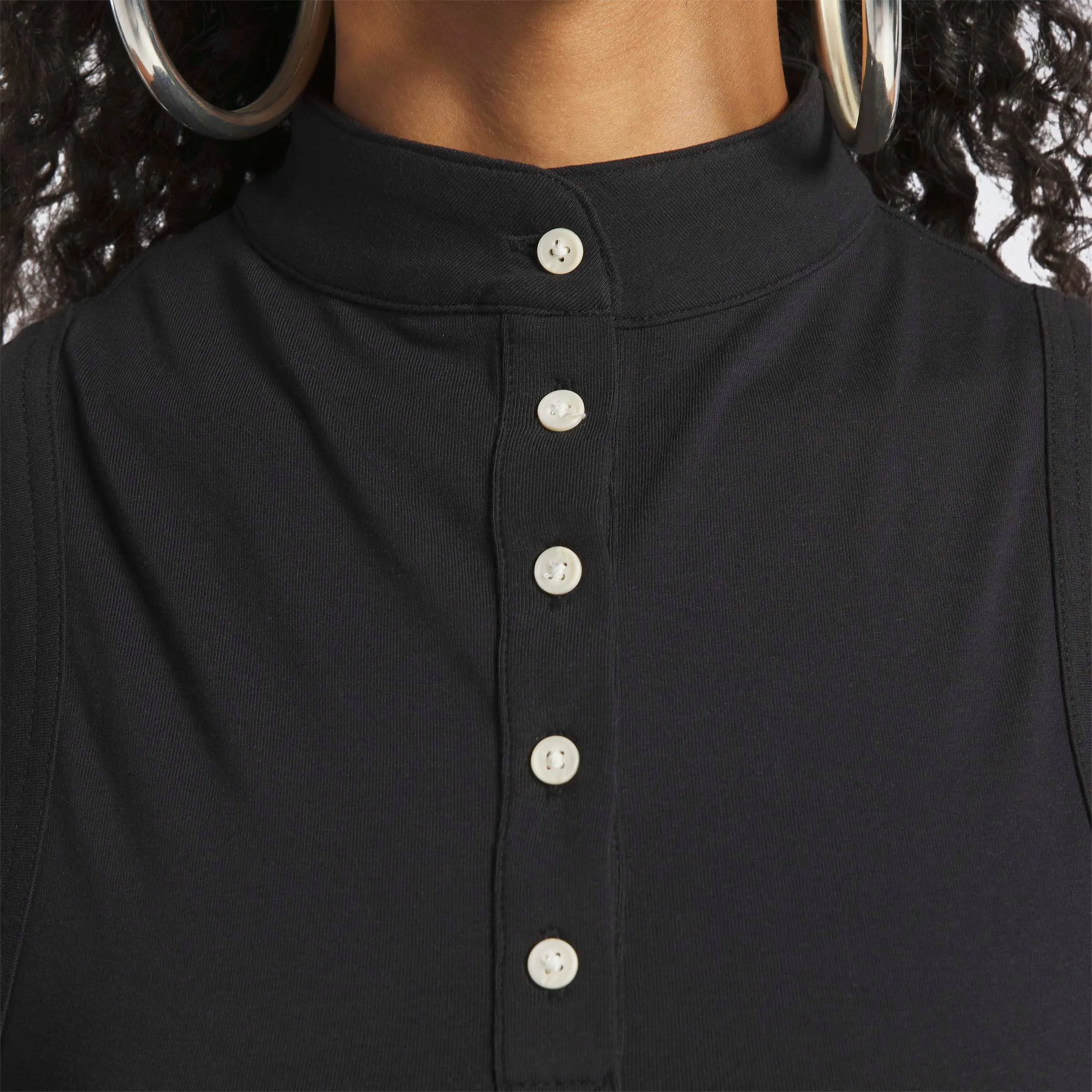 Reebok Classics Cropped Fitted Jersey Tank Top Black