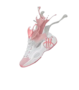 Reebok Question Mid Gets A “Pink Toe” Black T-Shirt (SPLASH)