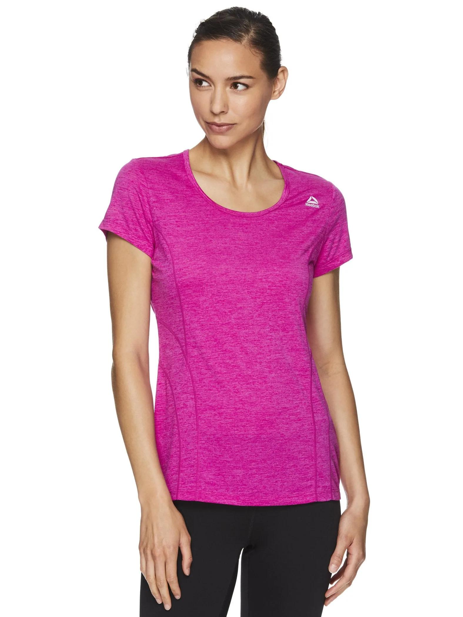 Reebok Women's Fitted Performance Poly Marled T-Shirt
