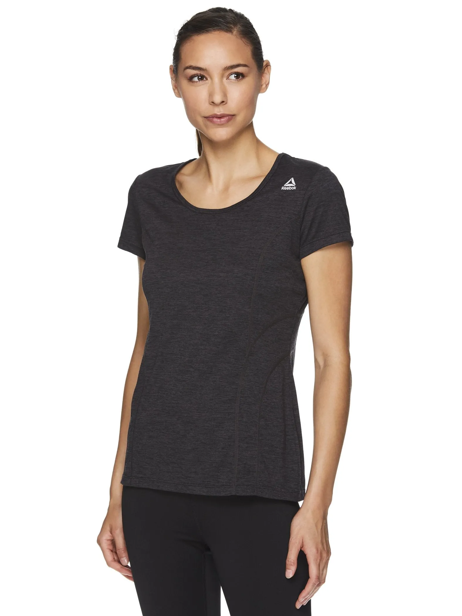 Reebok Women's Fitted Performance Poly Marled T-Shirt