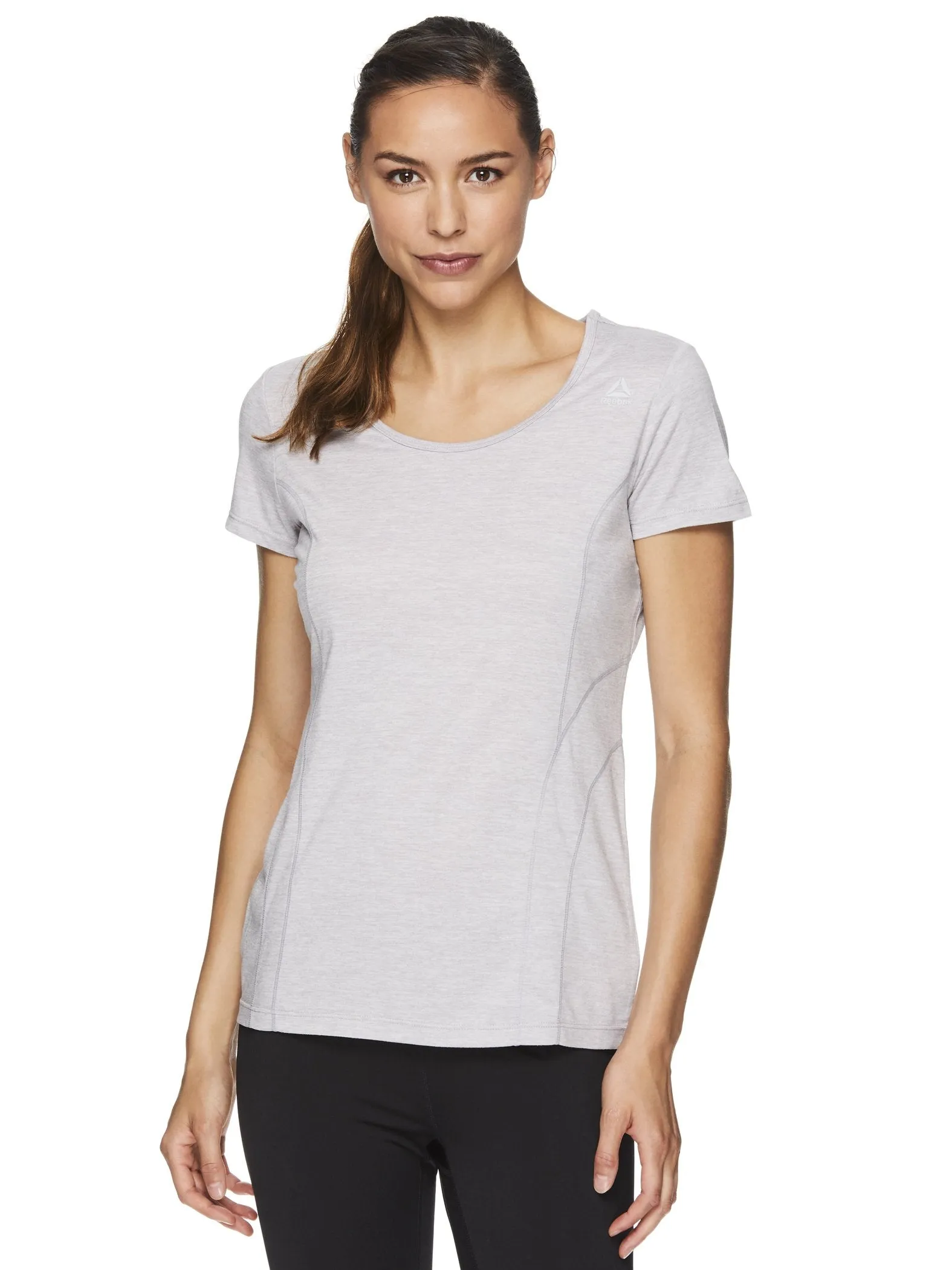 Reebok Women's Fitted Performance Poly Marled T-Shirt