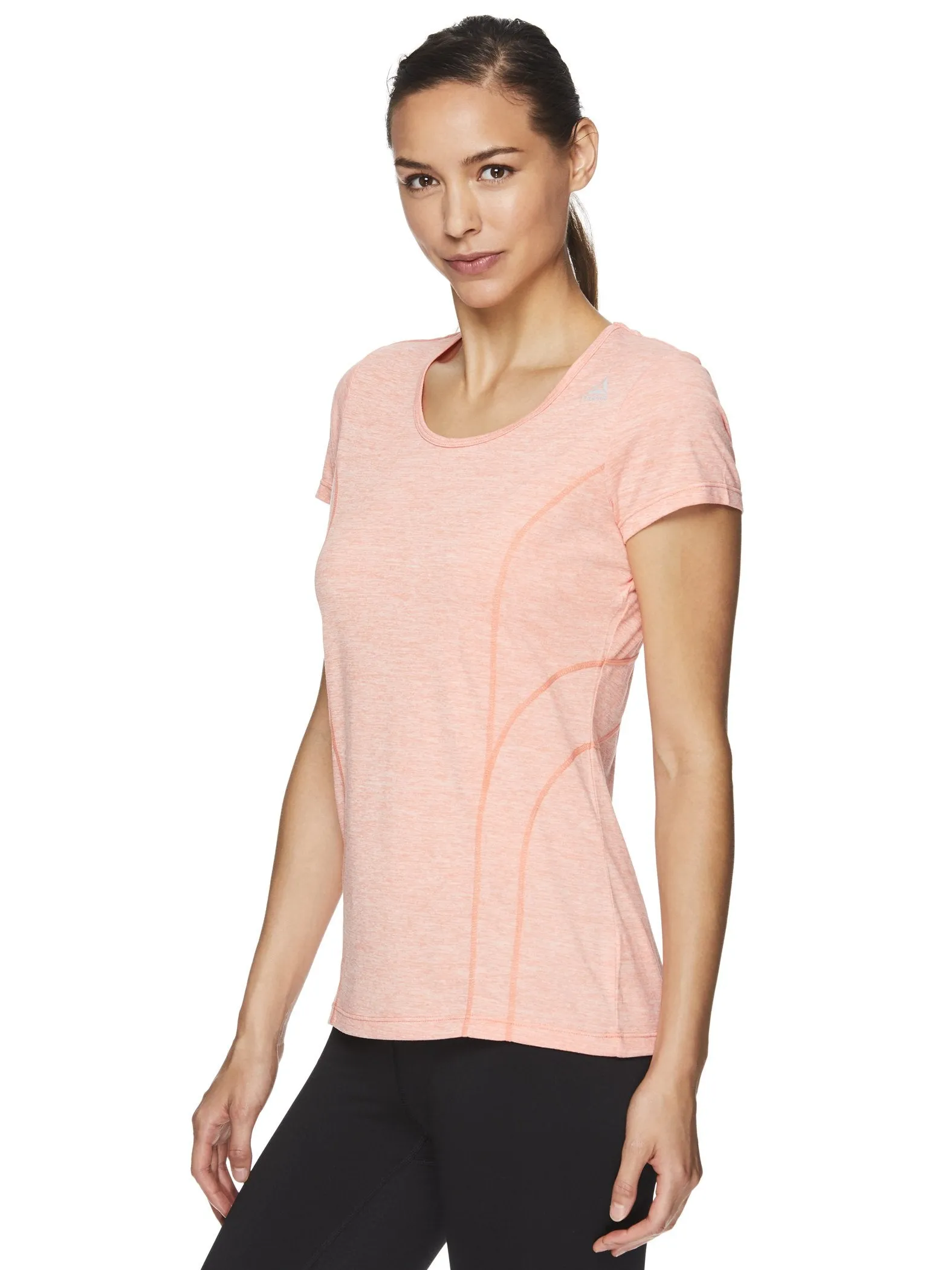 Reebok Women's Fitted Performance Poly Marled T-Shirt