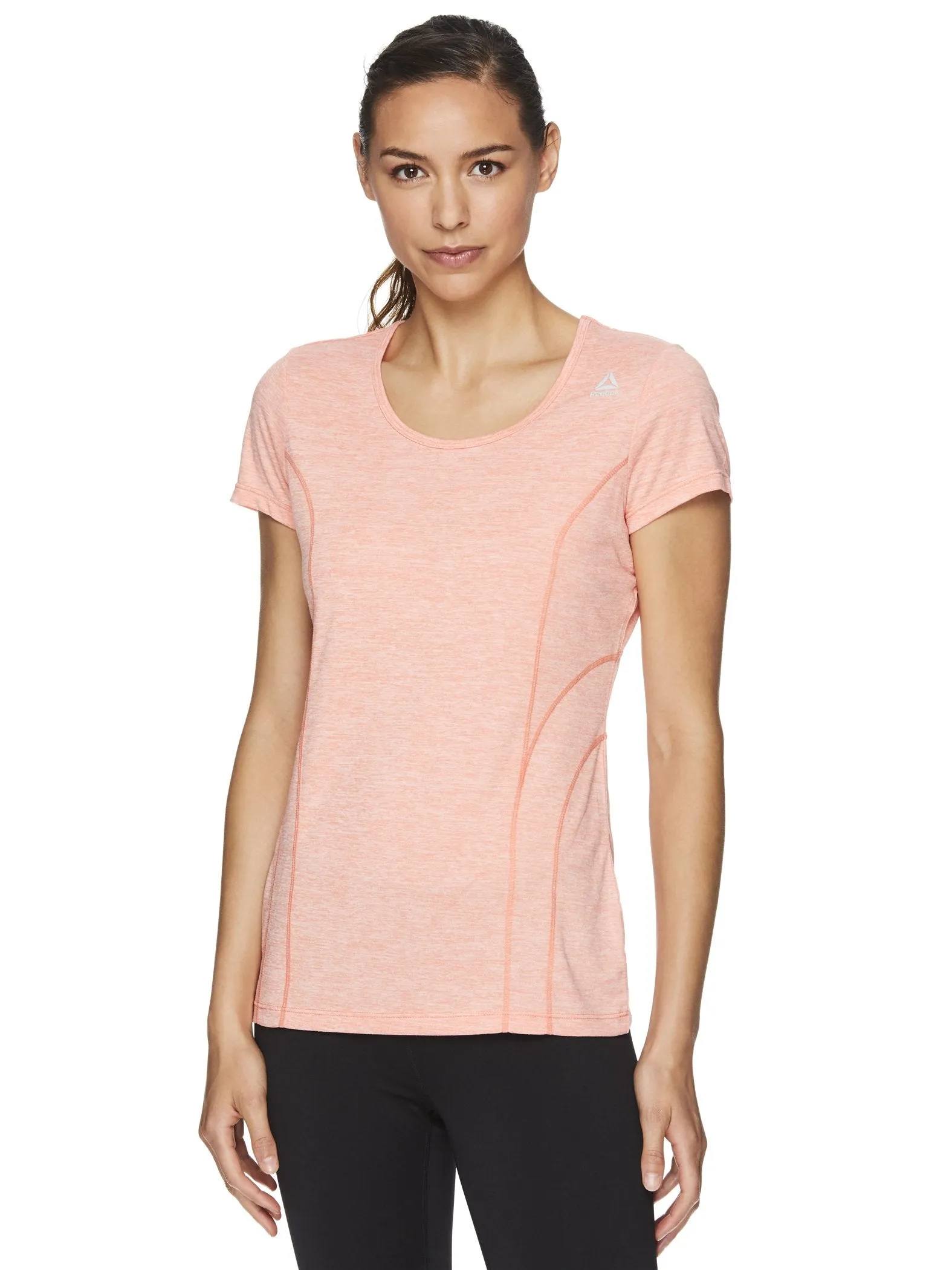 Reebok Women's Fitted Performance Poly Marled T-Shirt