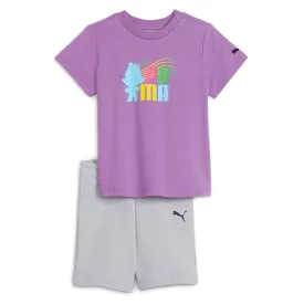 Tro x Minicats Crew Neck Short Sleeve T-Shirt & Shorts Set (Toddler)
