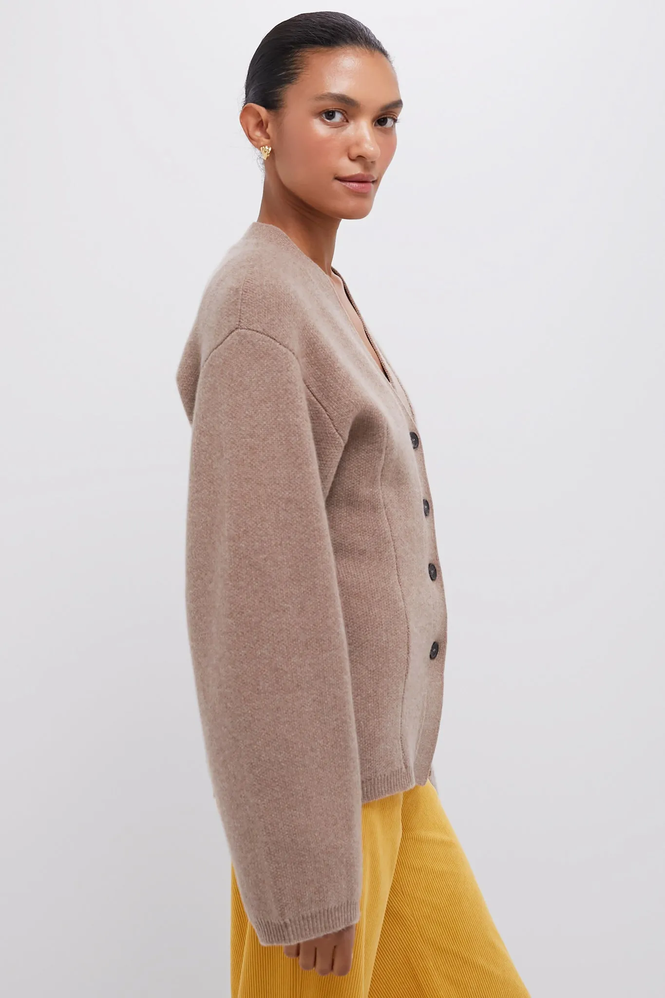 Walnut Paris V-Neck Button Front Cardigan