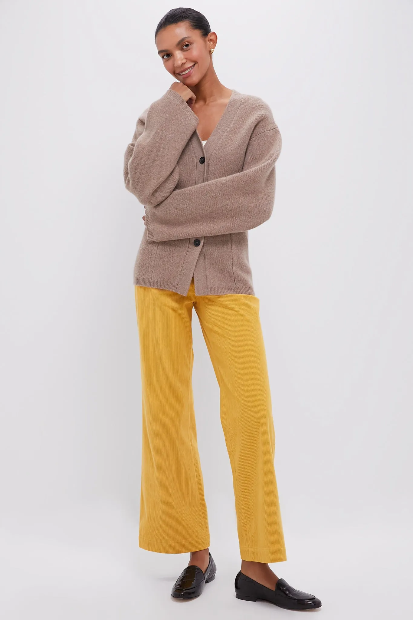 Walnut Paris V-Neck Button Front Cardigan