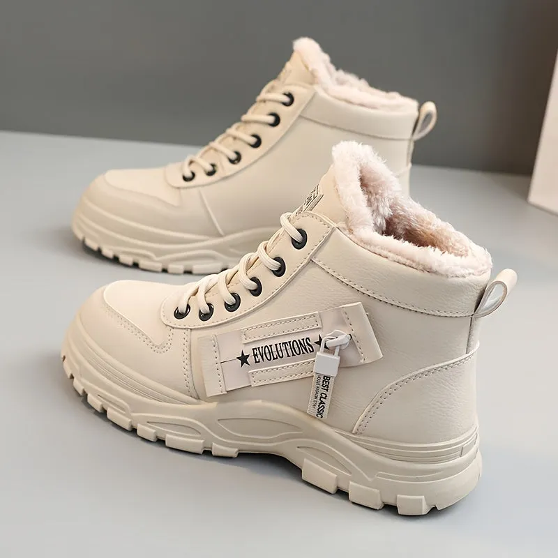 Warm PlushLined High Tops Casual Sports Shoes for Women