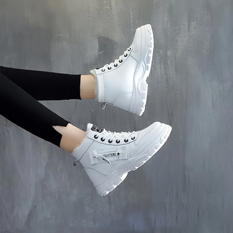 Warm PlushLined High Tops Casual Sports Shoes for Women