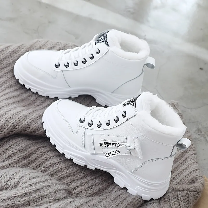 Warm PlushLined High Tops Casual Sports Shoes for Women