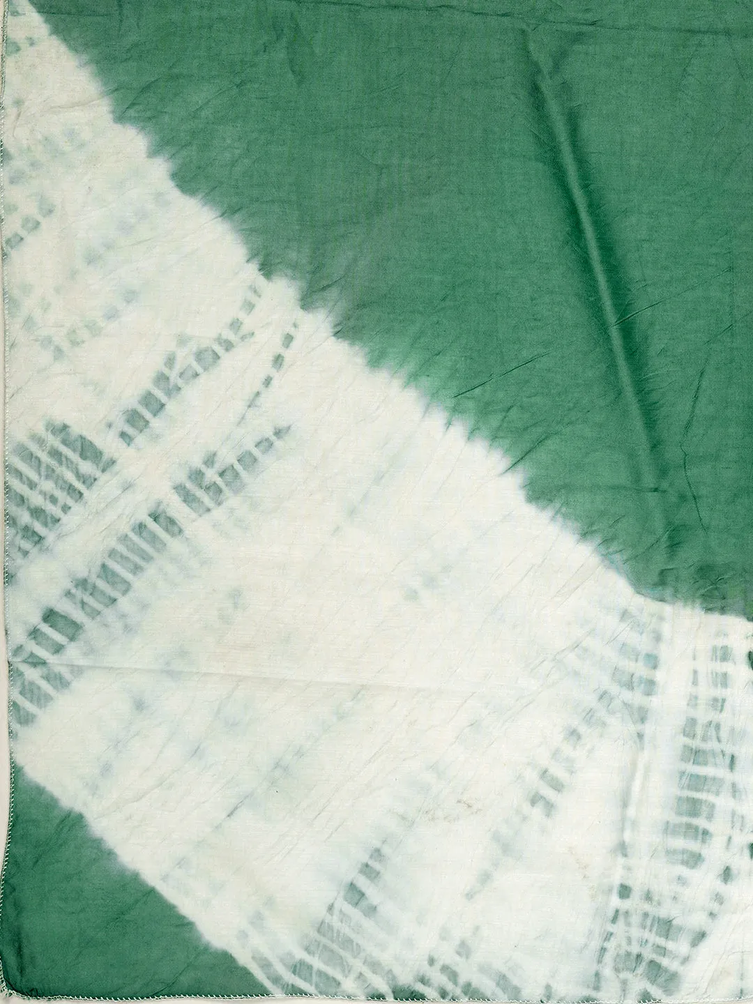 Women'S Printed & Embroidered Straight Chanderi Sea Green Stitched Kurta With Dupatta